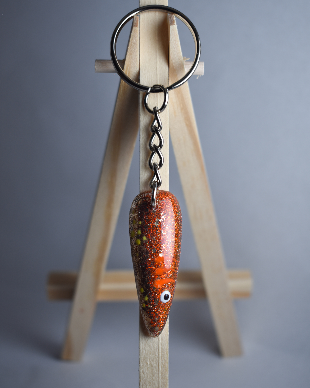 Fishy Fishy hand-painted fishing lure keychain by Gellifrog with NFC