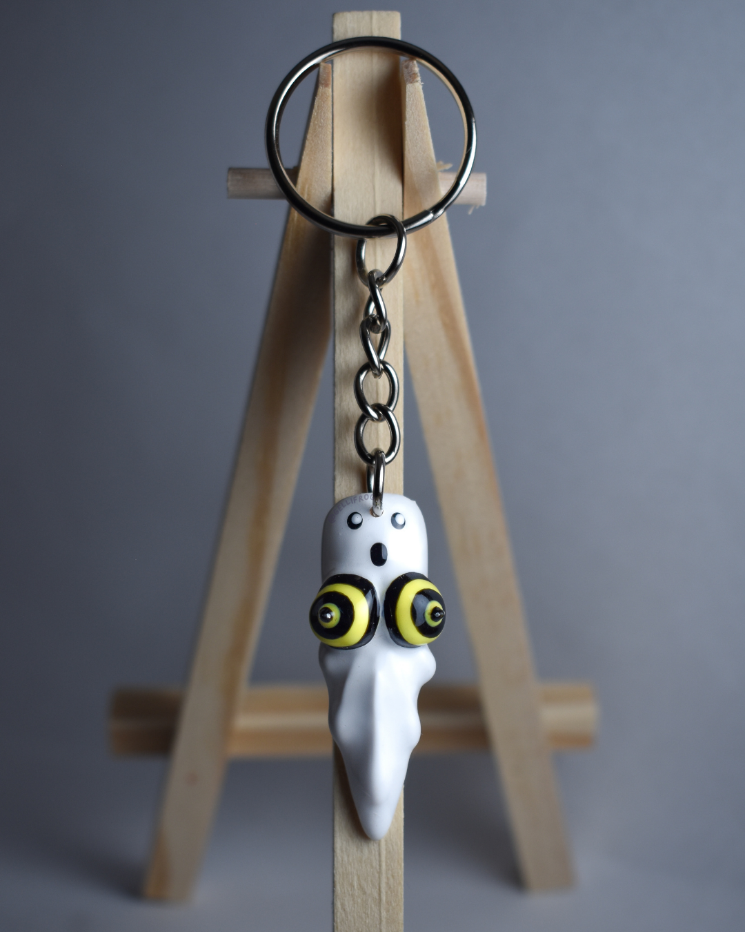 Boo-Bees Keychain with hand-painted ghost nail and 3D bee details by Gellifrog