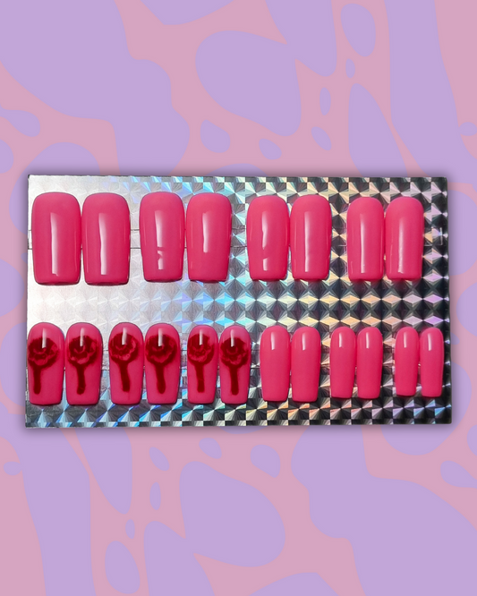 Medium Square Fit Kit – Bat & Blood Drop Press-On Nails | Free Shipping + 40% Off Next Set